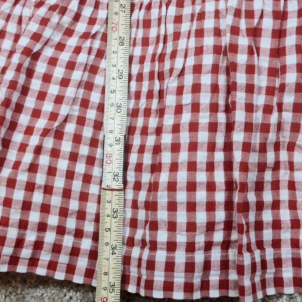 Crown & Ivy Dress One Shoulder Red White‎ Gingham Preppy 4 - Picture 7 of 9